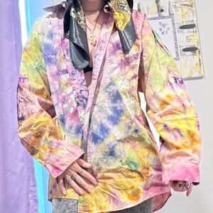 Perry Ellis Multicolor Tie-Dye Utility Jacket